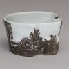 "Into the Woods" bowl, slip cast porcelain with sgraffito decoration.